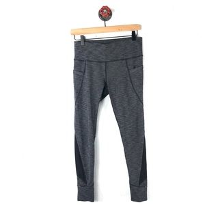 Athleta legging crop skinny mesh black gray yoga